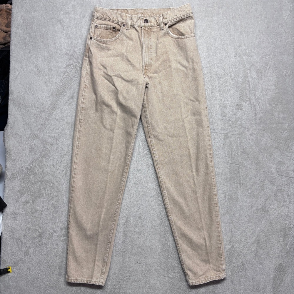 Levi's 550 Vintage 90s USA Made Tan Khaki Denim Jeans Mens 34x34 Relaxed Taper